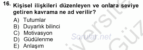 Halkla İlişkiler Ve İletişim 2012 - 2013 Ara Sınavı 16.Soru