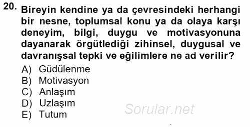 Halkla İlişkiler Ve İletişim 2012 - 2013 Ara Sınavı 20.Soru