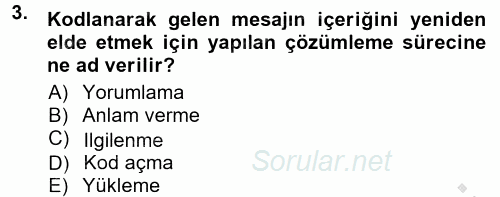 Halkla İlişkiler Ve İletişim 2012 - 2013 Ara Sınavı 3.Soru
