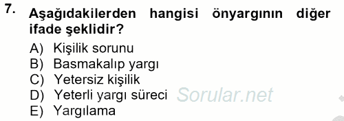 Halkla İlişkiler Ve İletişim 2012 - 2013 Ara Sınavı 7.Soru