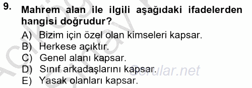 Halkla İlişkiler Ve İletişim 2012 - 2013 Ara Sınavı 9.Soru