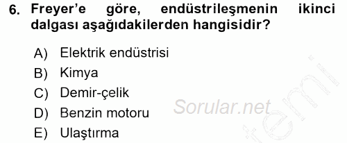 Çalışma Sosyolojisi 2015 - 2016 Dönem Sonu Sınavı 6.Soru