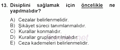 Örgütlerde İnsan Kaynakları Yönetimi 2014 - 2015 Dönem Sonu Sınavı 13.Soru