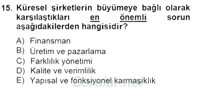 Örgütlerde İnsan Kaynakları Yönetimi 2014 - 2015 Dönem Sonu Sınavı 15.Soru
