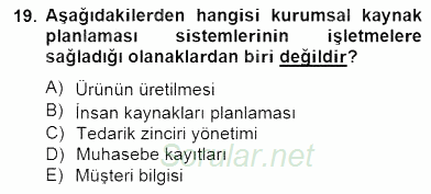 Örgütlerde İnsan Kaynakları Yönetimi 2014 - 2015 Dönem Sonu Sınavı 19.Soru