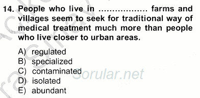 İleri Okuma Ve Yazma Becerileri 2 2012 - 2013 Ara Sınavı 14.Soru