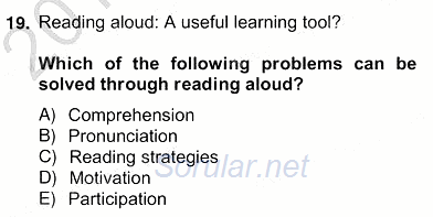 İleri Okuma Ve Yazma Becerileri 2 2012 - 2013 Ara Sınavı 19.Soru