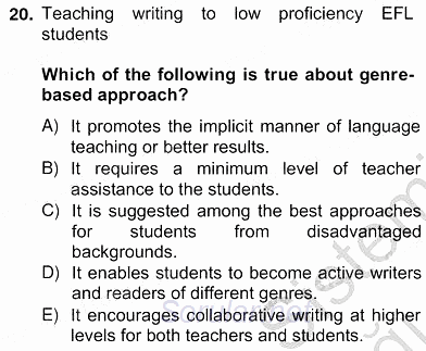 İleri Okuma Ve Yazma Becerileri 2 2012 - 2013 Ara Sınavı 20.Soru
