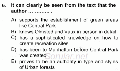 İleri Okuma Ve Yazma Becerileri 2 2012 - 2013 Ara Sınavı 6.Soru