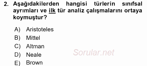 Radyo ve Televizyon Programcılığının Temel Kavramları 2015 - 2016 Dönem Sonu Sınavı 2.Soru