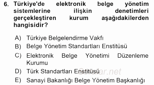 Dosyalama Arşivleme 2017 - 2018 3 Ders Sınavı 6.Soru