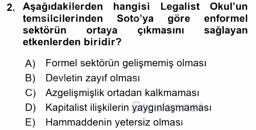Ekonomi Sosyolojisi 2015 - 2016 Dönem Sonu Sınavı 2.Soru
