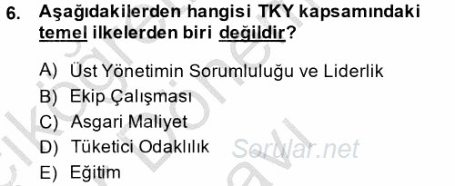 Sosyal Hizmet Yönetimi 2014 - 2015 Dönem Sonu Sınavı 6.Soru