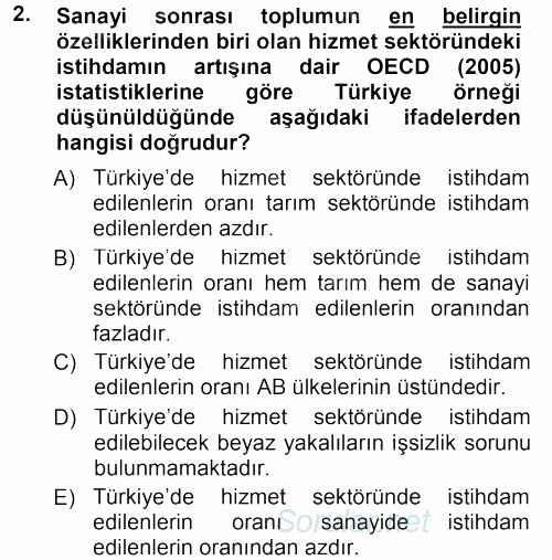 Çağdaş Sosyoloji Kuramları 2012 - 2013 Dönem Sonu Sınavı 2.Soru