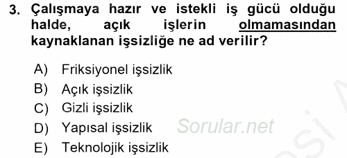 Türkiye´nin Toplumsal Yapısı 2016 - 2017 3 Ders Sınavı 3.Soru