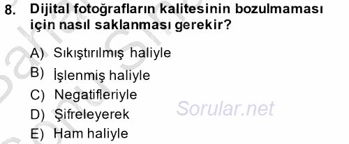 Restorasyon ve Koruma İlkeleri 2014 - 2015 Dönem Sonu Sınavı 8.Soru