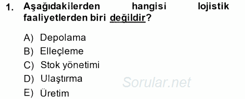 Ulaştırma Sistemleri 2014 - 2015 Ara Sınavı 1.Soru