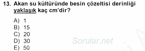 Örtü Altı Üretim Sistemleri 2012 - 2013 Dönem Sonu Sınavı 13.Soru