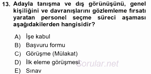 Perakende Yönetimi 2016 - 2017 Ara Sınavı 13.Soru