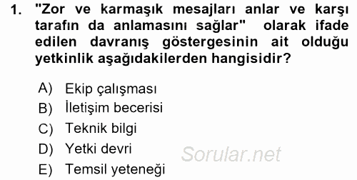 Performans ve Kariyer Yönetimi 2015 - 2016 Ara Sınavı 1.Soru