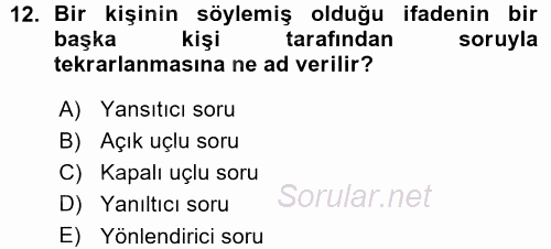 Performans ve Kariyer Yönetimi 2015 - 2016 Ara Sınavı 12.Soru