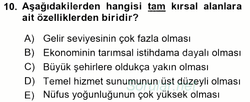 Toplumsal Yaşamda Aile 2015 - 2016 Dönem Sonu Sınavı 10.Soru