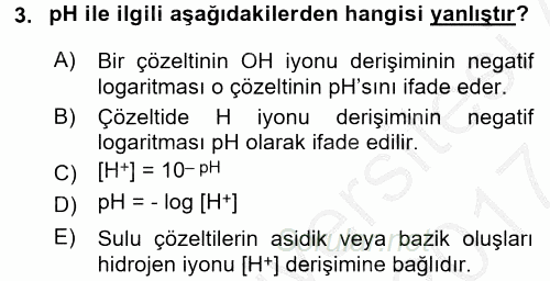 Veteriner Laboratuvar Teknikleri ve Prensipleri 2016 - 2017 Ara Sınavı 3.Soru