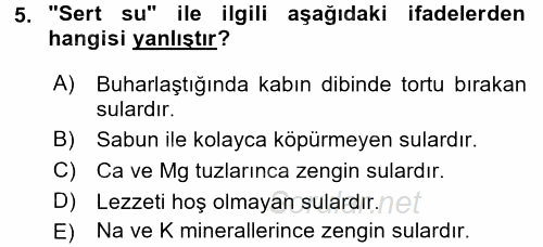 Veteriner Laboratuvar Teknikleri ve Prensipleri 2016 - 2017 Ara Sınavı 5.Soru