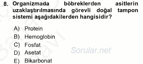 Veteriner Laboratuvar Teknikleri ve Prensipleri 2016 - 2017 Ara Sınavı 8.Soru