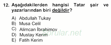 Çağdaş Türk Yazı Dilleri 2 2012 - 2013 Ara Sınavı 12.Soru