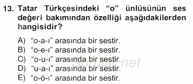 Çağdaş Türk Yazı Dilleri 2 2012 - 2013 Ara Sınavı 13.Soru