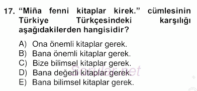 Çağdaş Türk Yazı Dilleri 2 2012 - 2013 Ara Sınavı 17.Soru