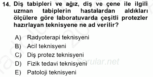 Sağlık Kurumları Yönetimi 2 2016 - 2017 Ara Sınavı 14.Soru