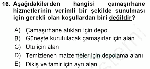 Sağlık Kurumları Yönetimi 2 2016 - 2017 Ara Sınavı 16.Soru