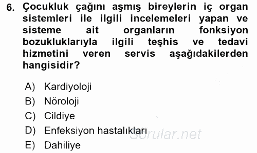 Sağlık Kurumları Yönetimi 2 2016 - 2017 Ara Sınavı 6.Soru