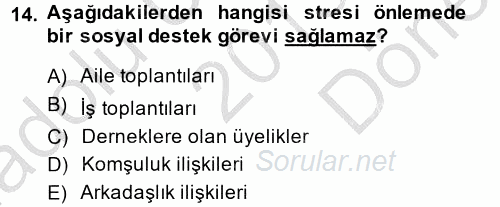 Çatışma ve Stres Yönetimi 2 2013 - 2014 Dönem Sonu Sınavı 14.Soru