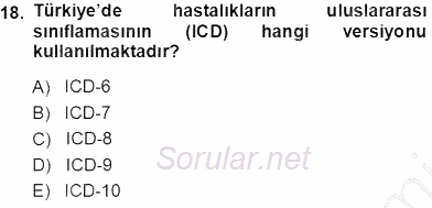 Tıbbi Terminoloji 2013 - 2014 Tek Ders Sınavı 18.Soru
