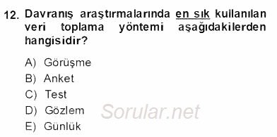 Marka İletişiminde Analiz ve Araştırma 1 2013 - 2014 Dönem Sonu Sınavı 12.Soru