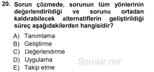 Yönetici Asistanlığı 2012 - 2013 Dönem Sonu Sınavı 20.Soru