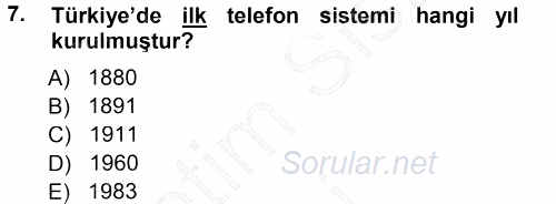 Yönetici Asistanlığı 2012 - 2013 Dönem Sonu Sınavı 7.Soru