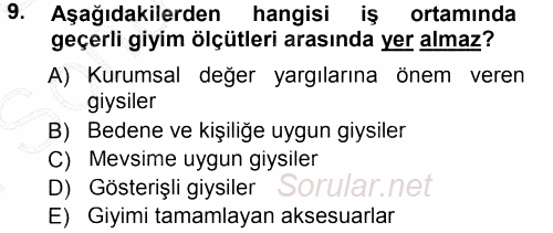 Yönetici Asistanlığı 2012 - 2013 Dönem Sonu Sınavı 9.Soru