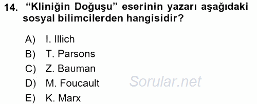 İnsan ve Toplum 2015 - 2016 Dönem Sonu Sınavı 14.Soru