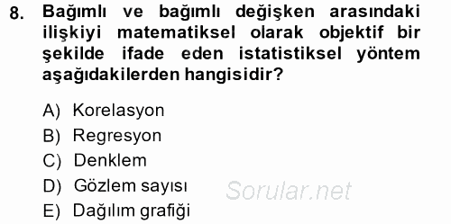 Maliyet Yönetimi 2014 - 2015 Ara Sınavı 8.Soru