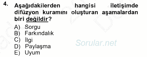 Halkla İlişkiler 2012 - 2013 Dönem Sonu Sınavı 4.Soru