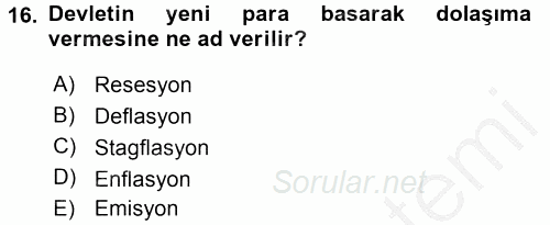 Hayvancılık Ekonomisi 2016 - 2017 Ara Sınavı 16.Soru