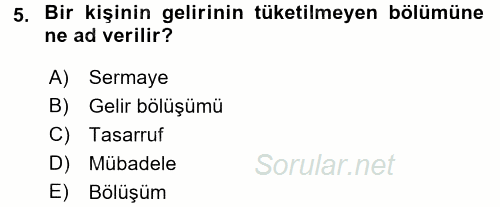 Hayvancılık Ekonomisi 2016 - 2017 Ara Sınavı 5.Soru