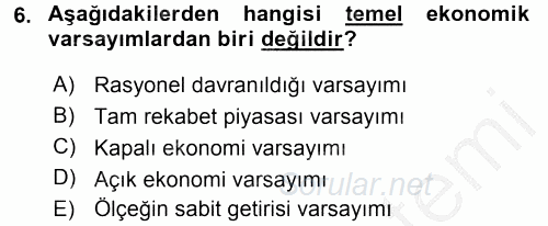 Hayvancılık Ekonomisi 2016 - 2017 Ara Sınavı 6.Soru