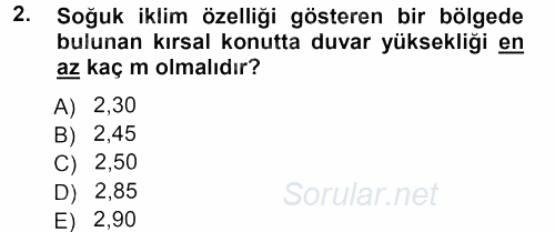 Tarımsal Yapılar ve Sulama 2012 - 2013 Dönem Sonu Sınavı 2.Soru