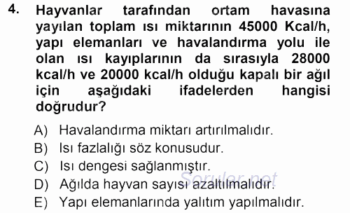 Tarımsal Yapılar ve Sulama 2012 - 2013 Dönem Sonu Sınavı 4.Soru