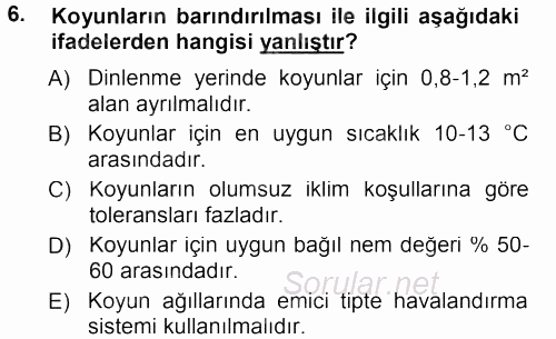 Tarımsal Yapılar ve Sulama 2012 - 2013 Dönem Sonu Sınavı 6.Soru